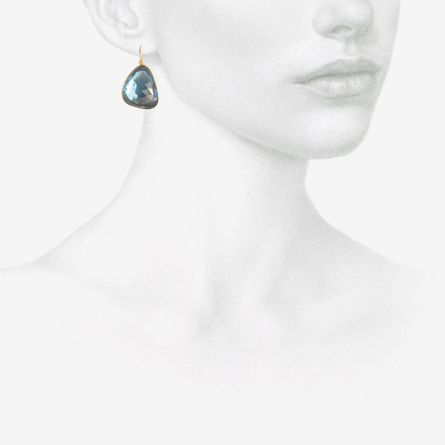 LOLA BROOKS 18K & MISMATCHED LONDON BLUE TOPAZ BOULDER DROP EARRINGS, 67.07CT
