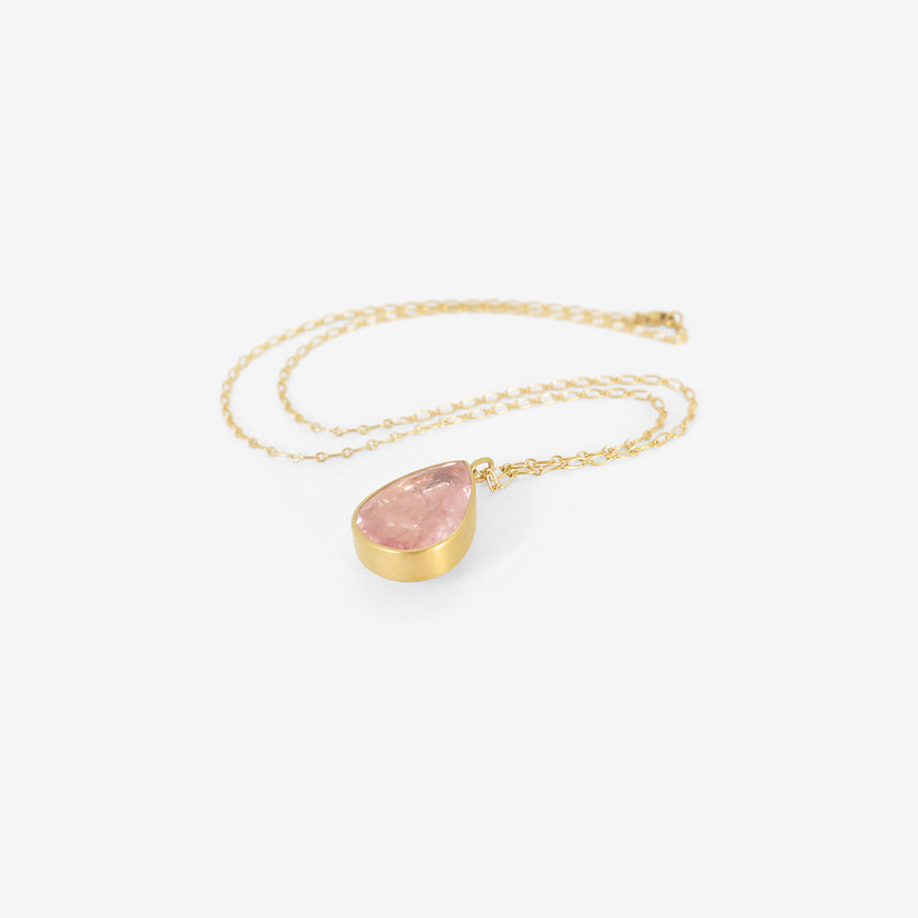 LOLA BROOKS 18K & TEARDROP-SHAPED MORGANITE PENDANT, 11.92CT