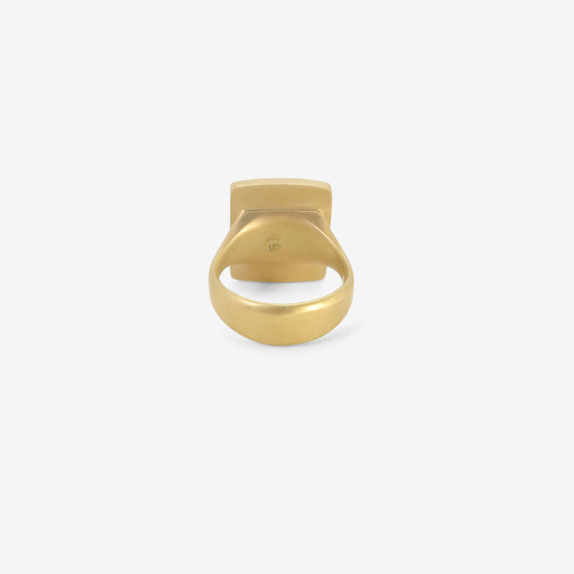 LOLA BROOKS 18K & BLUE GREEN TOURMALINE CHICLET RING, 9.36CT