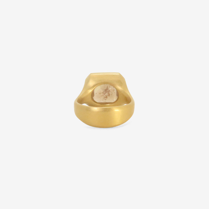 LOLA BROOKS 22K & OCTAGONAL PEACH SAPPHIRE RING, 6.33CT
