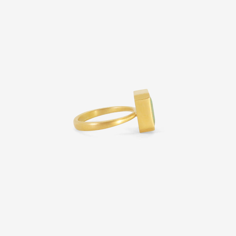 LOLA BROOKS 18K & EMERALD-CUT ZAMBIAN EMERALD RING, 4.68CT