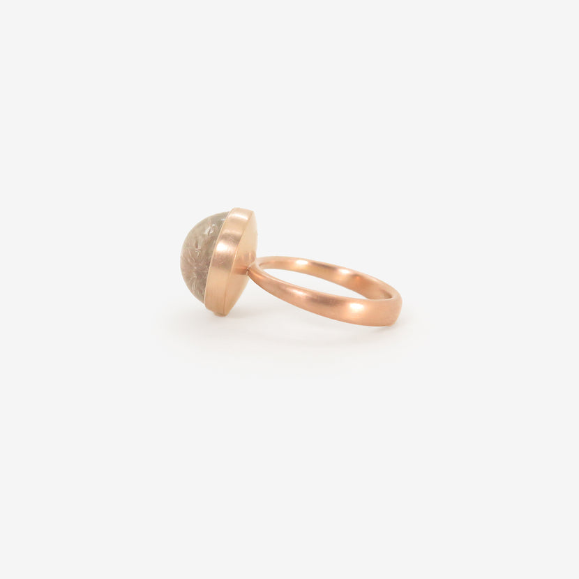 LOLA BROOKS 18K & ROUND RUTILATED QUARTZ RING, 9.67CT