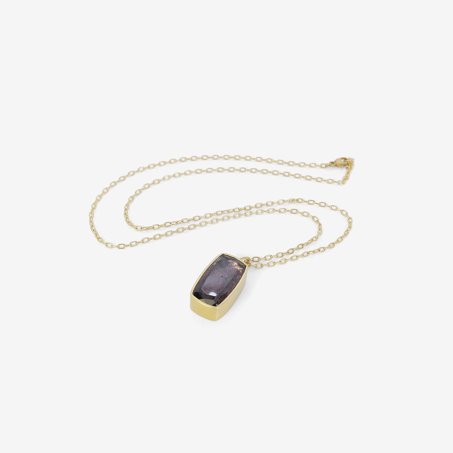 LOLA BROOKS 18K & SHIMMERY PLUM IOLITE PENDANT