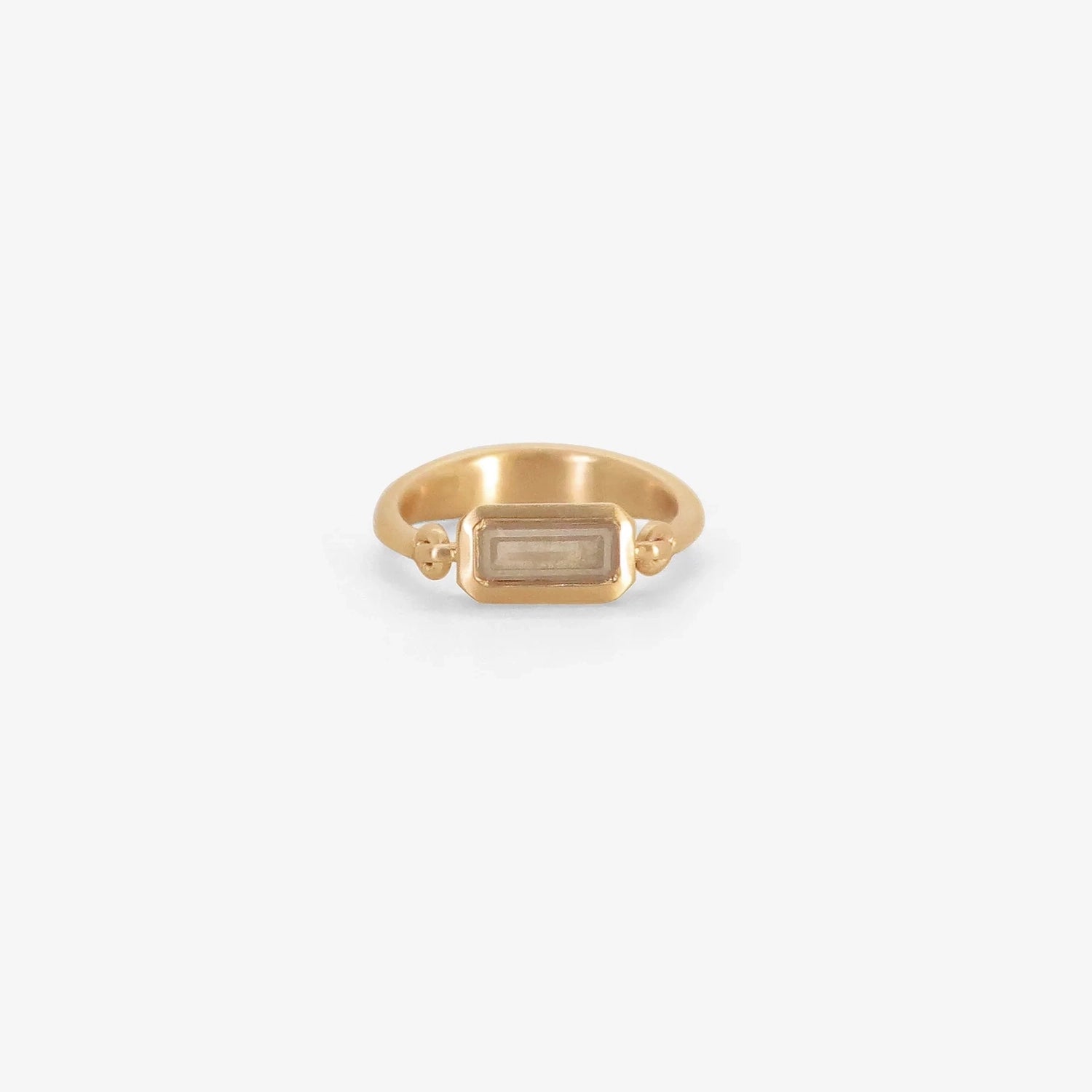 NICOLE LANDAW 14K & GREY BAGUETTE DIAMOND EMPIRE RING, .71CT