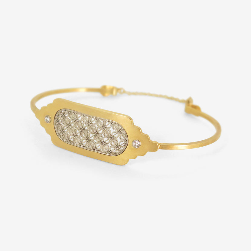 NIKOLLE RADI 18K & PLATINUM BRACELET WITH TWO DIAMONDS