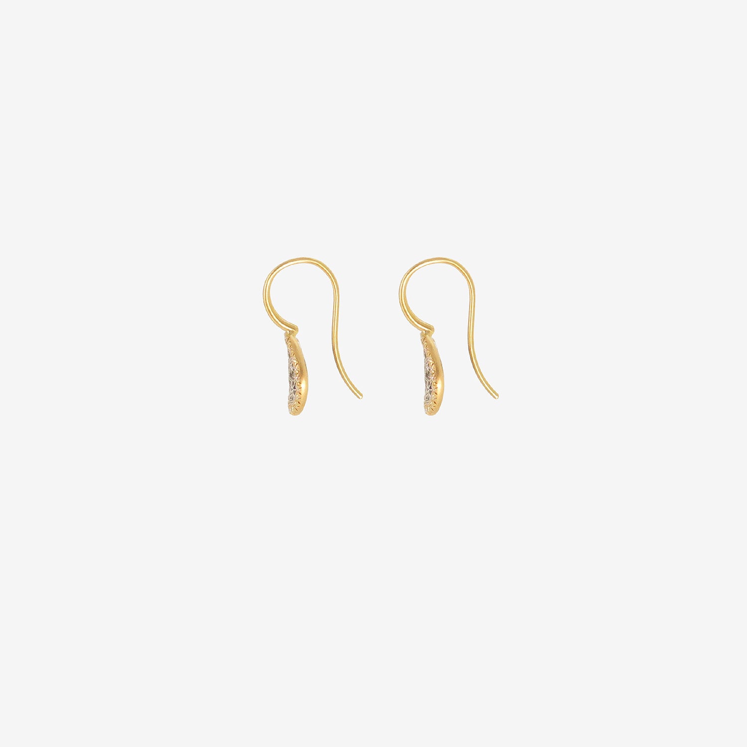NIKOLLE RADI 18K & PLATINUM SMALL DAMASK EARRINGS WITH WHITE DIAMONDS