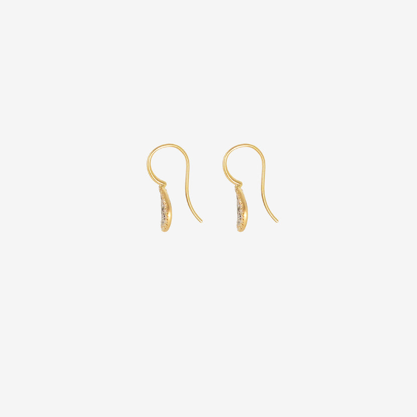 NIKOLLE RADI 18K & PLATINUM SMALL DAMASK EARRINGS WITH WHITE DIAMONDS