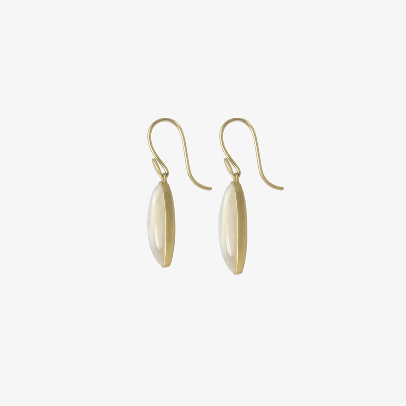 LOLA BROOKS 18K & LONG OVAL MOONSTONE DROP EARRINGS, 10.33CT