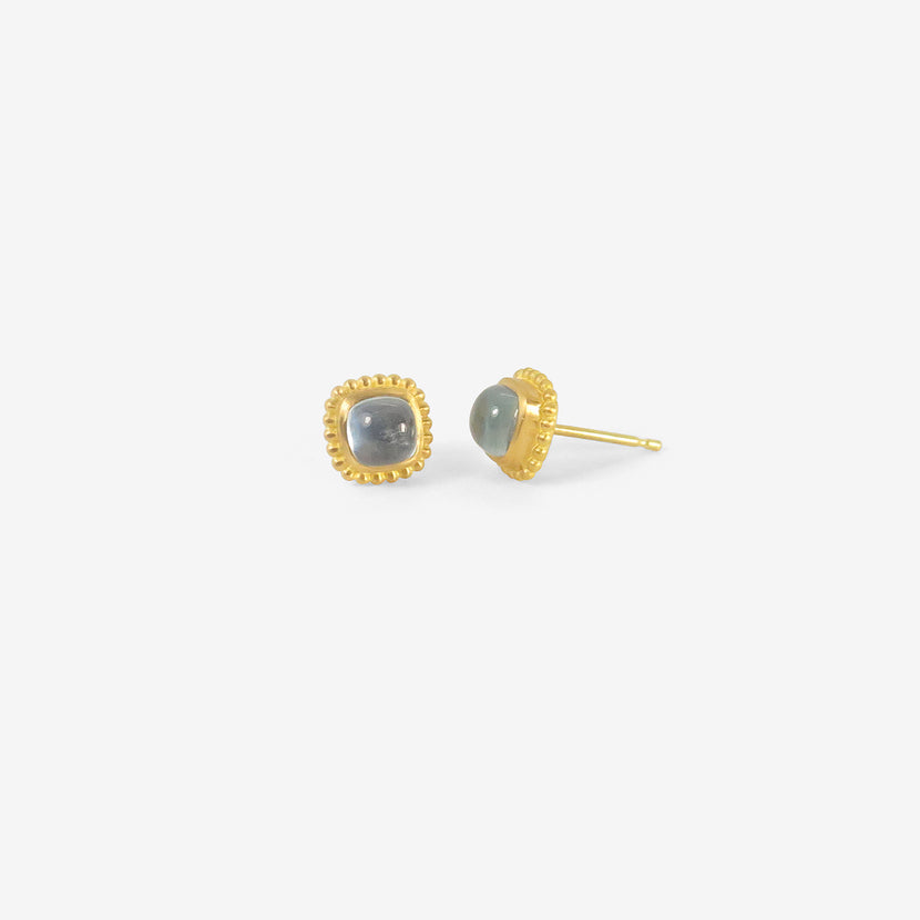 PROUNIS 22K & AQUAMARINE GRANULATED STUDS