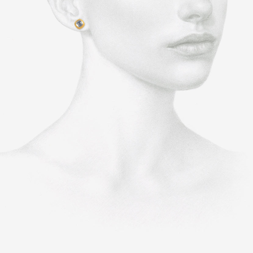 PROUNIS 22K & AQUAMARINE GRANULATED STUDS