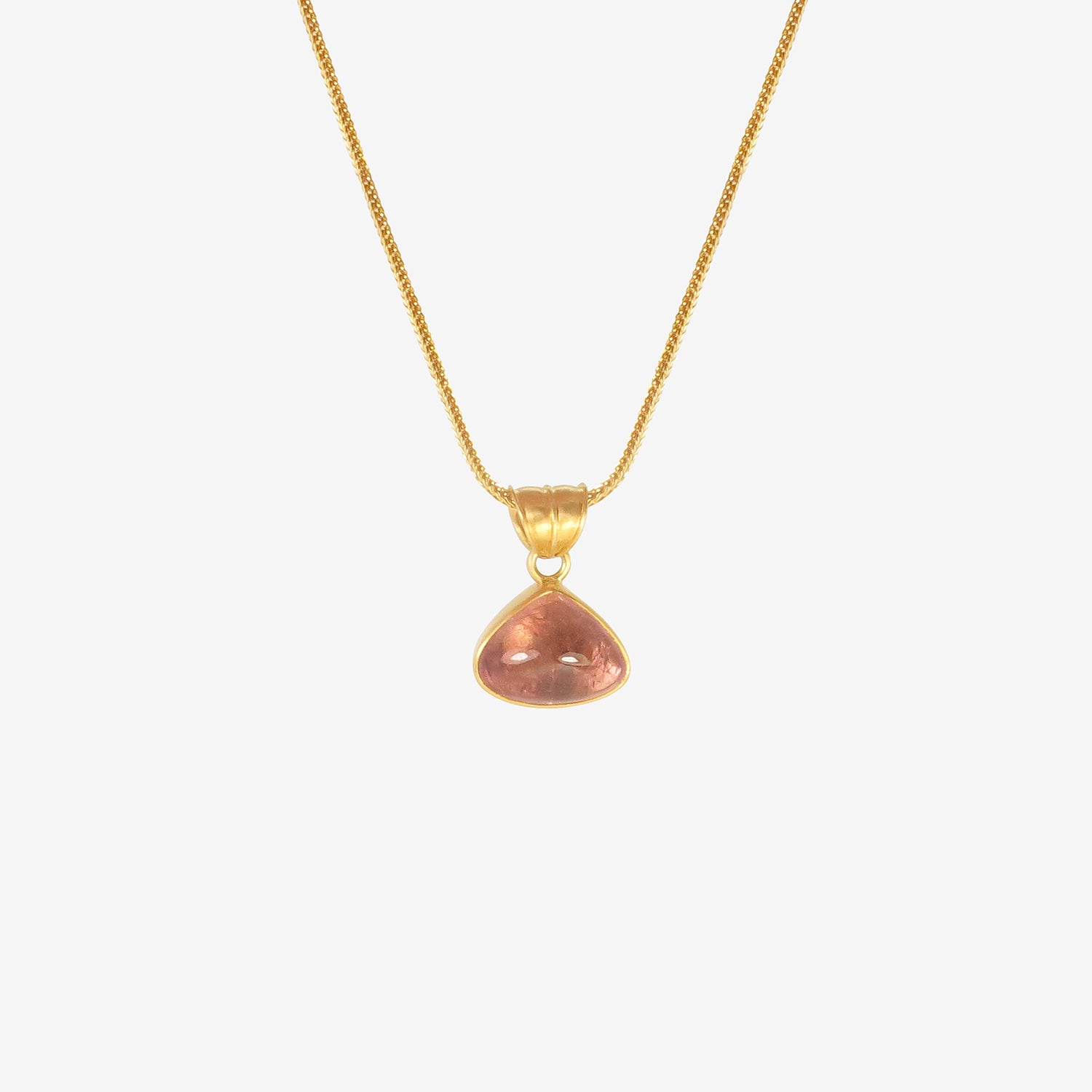 PROUNIS 22K & ROSE TOURMALINE FAN PENDANT