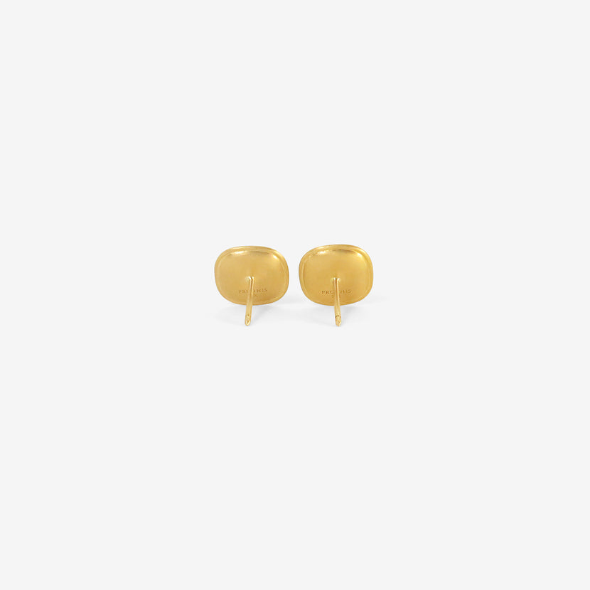 PROUNIS 22K & GREEN TOURMALINE CUSHION CAPSA STUDS