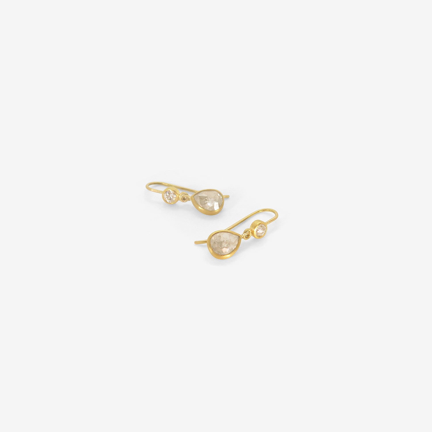 ROSANNE PUGLIESE 22K & DIAMOND DOUBLE DROP EARRINGS, 2.4CT