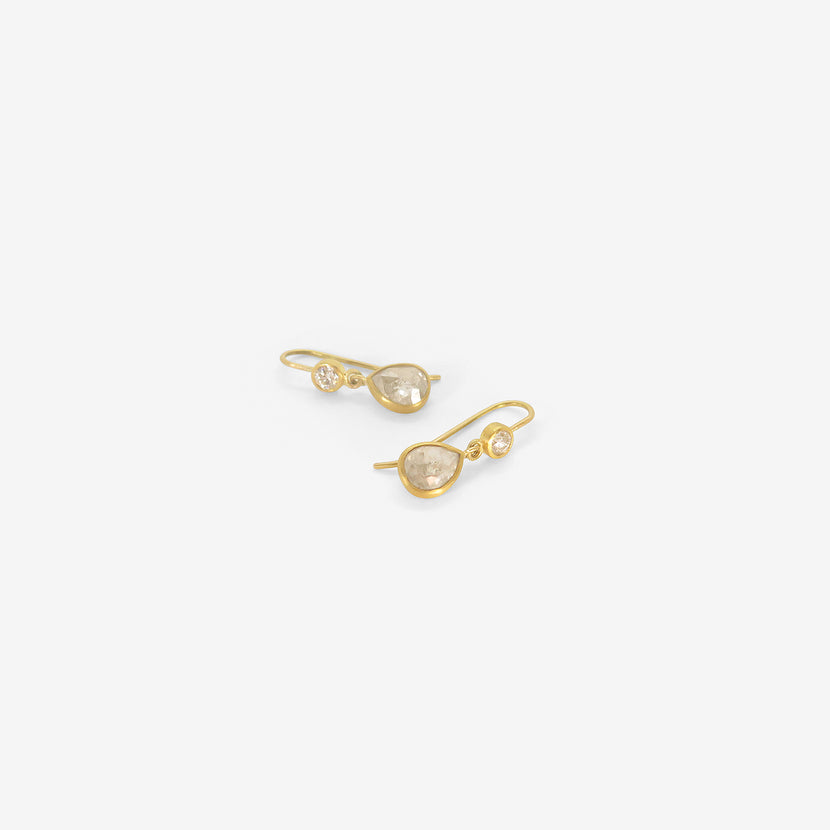 ROSANNE PUGLIESE 22K & DIAMOND DOUBLE DROP EARRINGS, 2.4CT