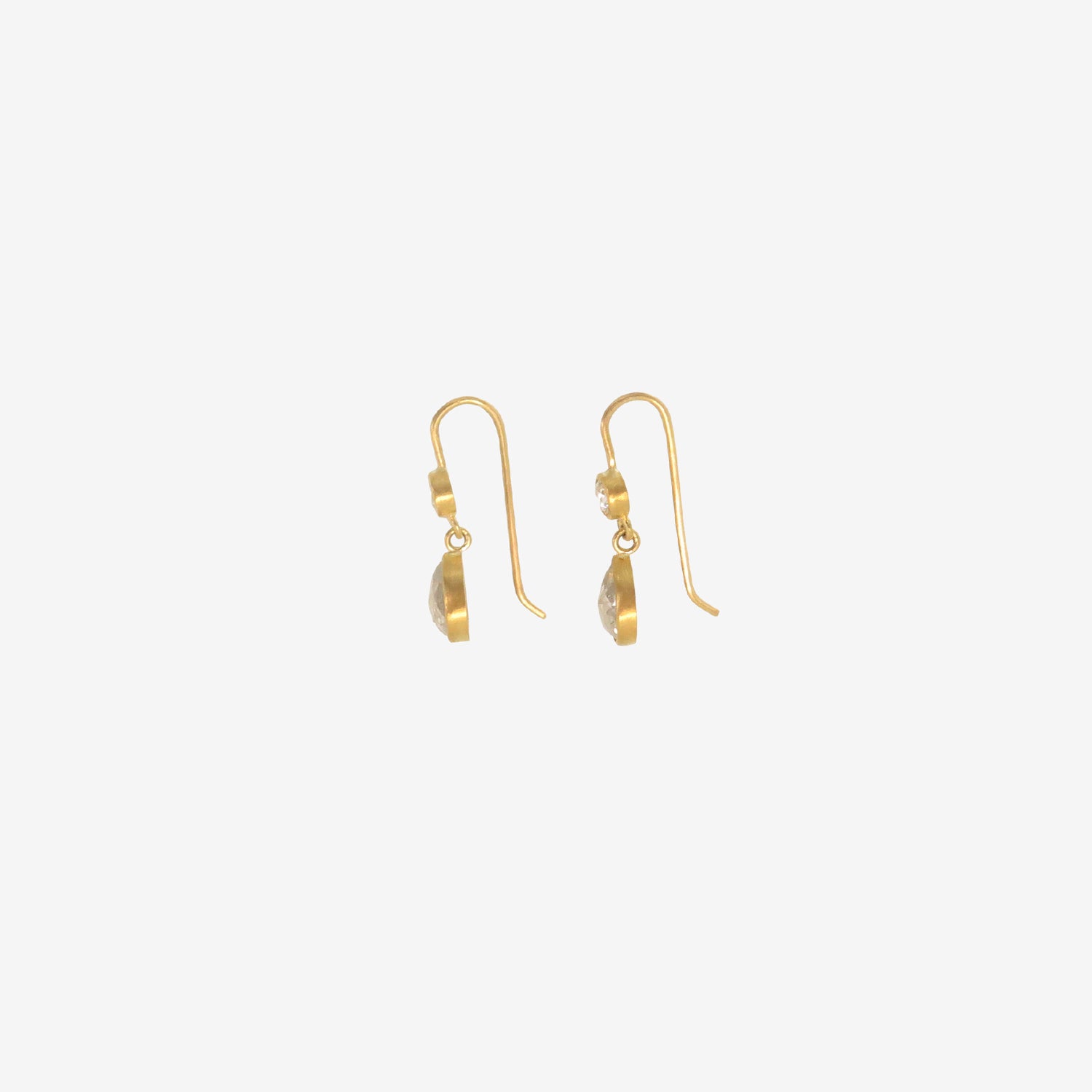 ROSANNE PUGLIESE 22K & DIAMOND DOUBLE DROP EARRINGS, 2.4CT