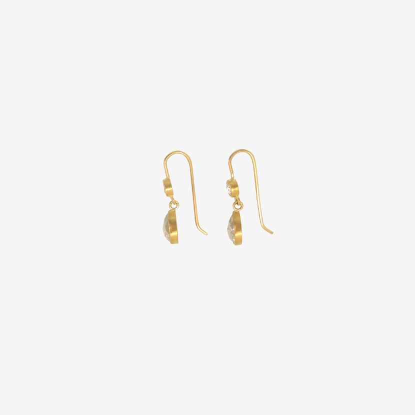 ROSANNE PUGLIESE 22K & DIAMOND DOUBLE DROP EARRINGS, 2.4CT