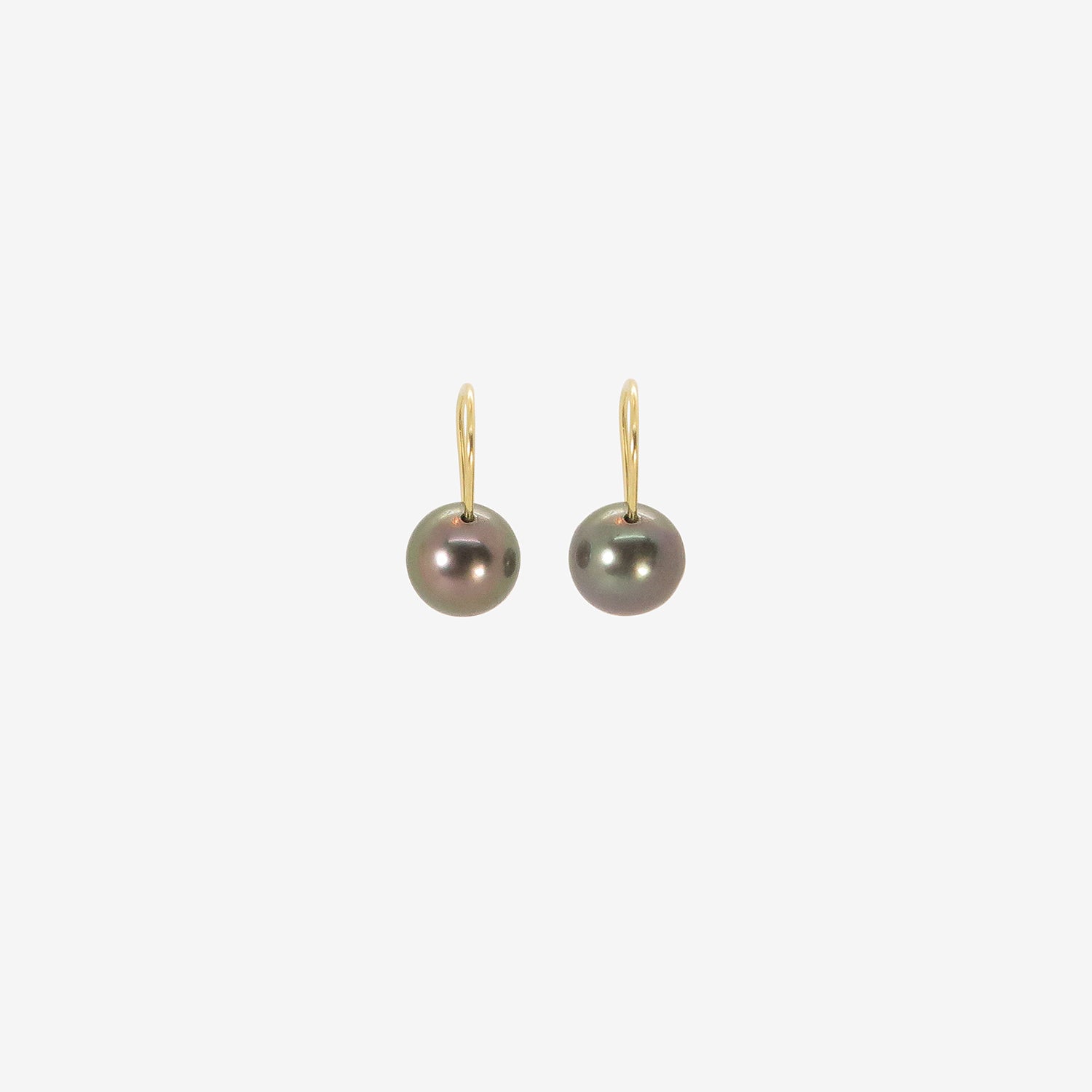 ROSANNE PUGLIESE 18K & BLACK TAHITIAN PEARL DROP EARRINGS