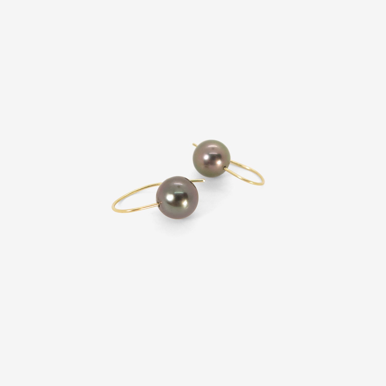ROSANNE PUGLIESE 18K & BLACK TAHITIAN PEARL DROP EARRINGS