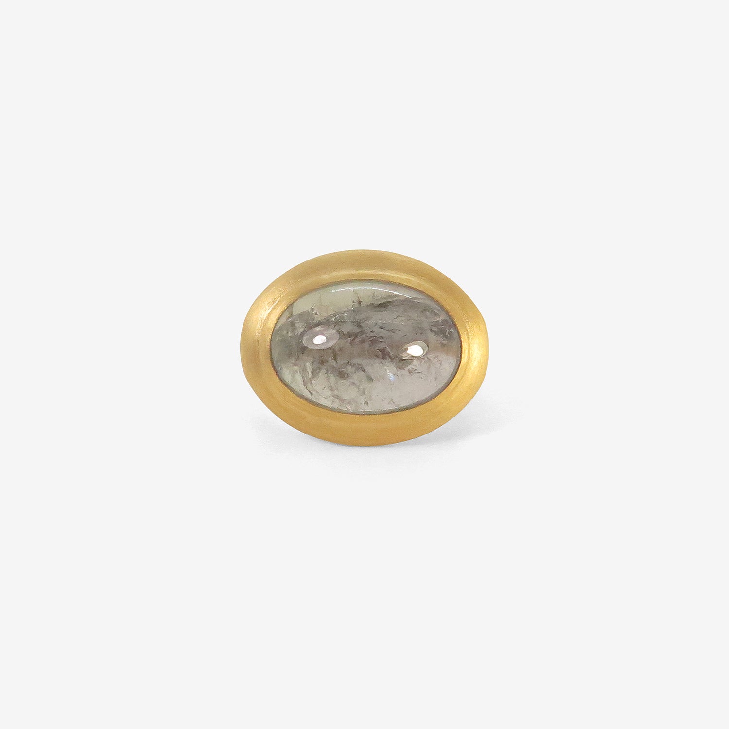 ROSANNE PUGLIESE 22K & OVAL BLUE GREY TOURMALINE GREEK-INSPIRED RING