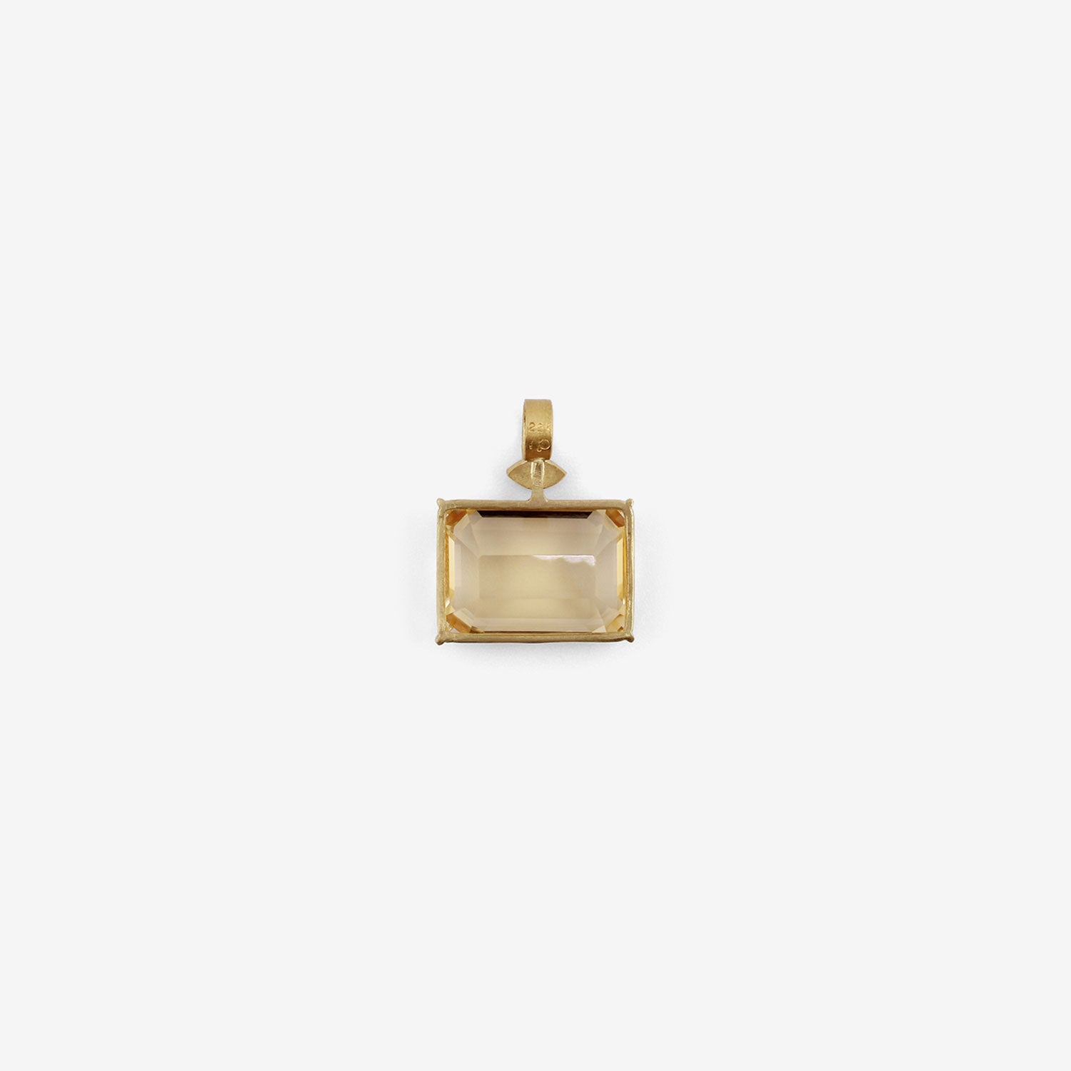 ROSANNE PUGLIESE 22K & EMERALD-CUT CITRINE PENDANT WITH MARQUIS DIAMOND