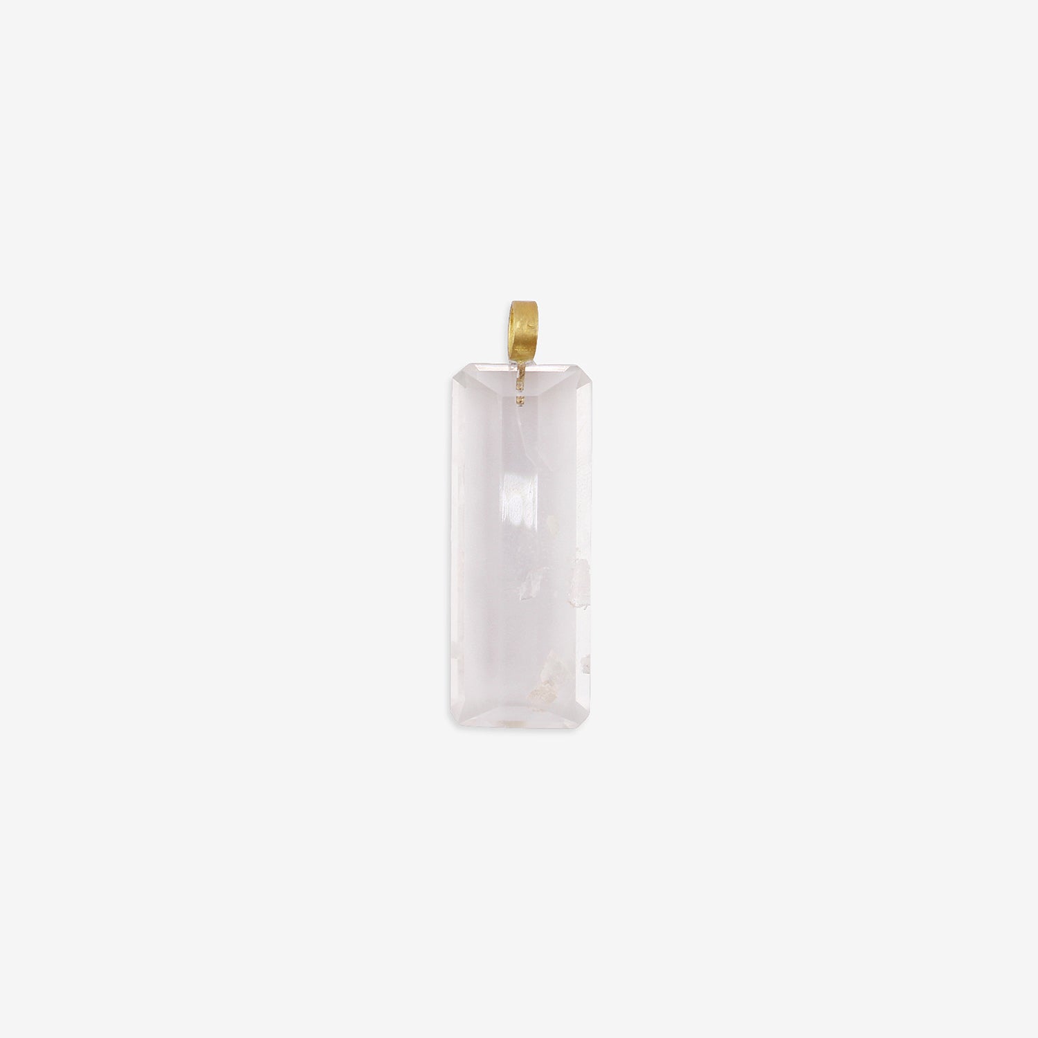 ROSANNE PUGLIESE 22K & EMERALD-CUT PHANTOM QUARTZ PENDANT, 49CT