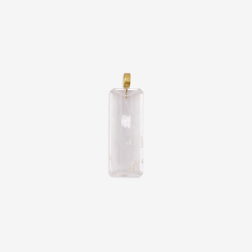 ROSANNE PUGLIESE 22K & EMERALD-CUT PHANTOM QUARTZ PENDANT, 49CT