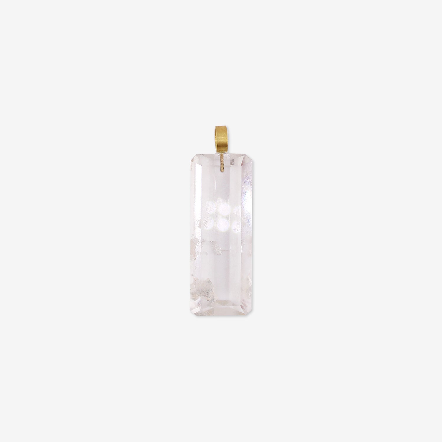 ROSANNE PUGLIESE 22K & EMERALD-CUT PHANTOM QUARTZ PENDANT, 49CT