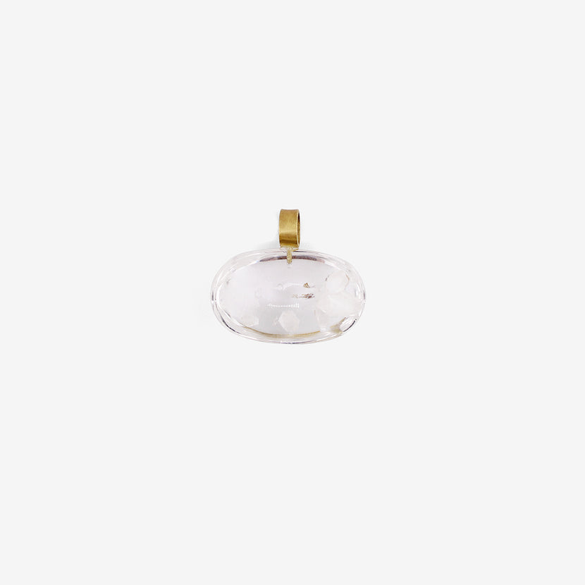 ROSANNE PUGLIESE 22K & OVAL PHANTOM QUARTZ EAST/WEST PENDANT, 41CT