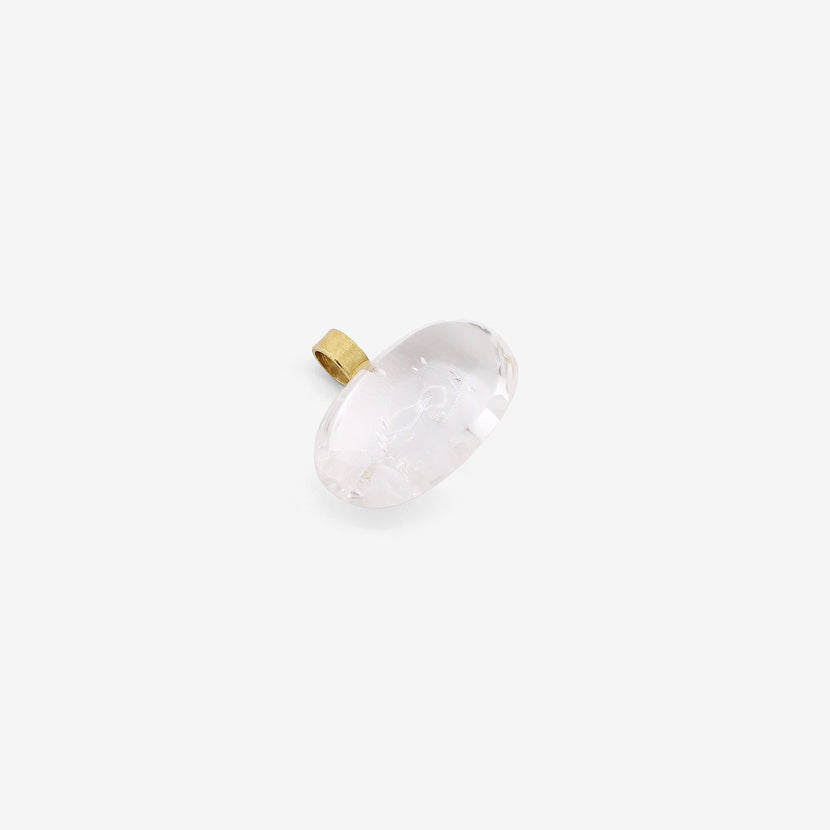 ROSANNE PUGLIESE 22K & OVAL PHANTOM QUARTZ EAST/WEST PENDANT, 41CT