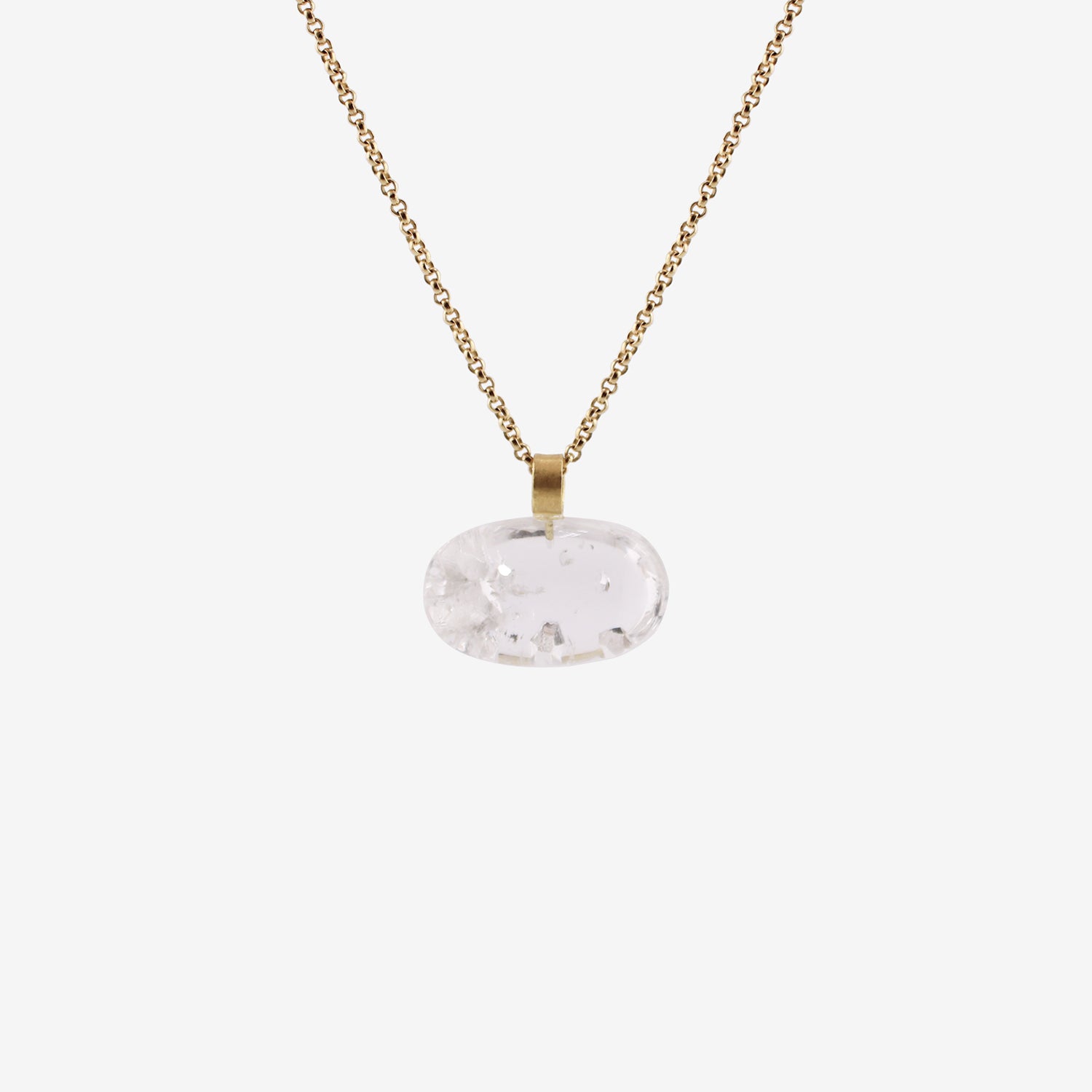 ROSANNE PUGLIESE 22K & OVAL PHANTOM QUARTZ EAST/WEST PENDANT, 41CT