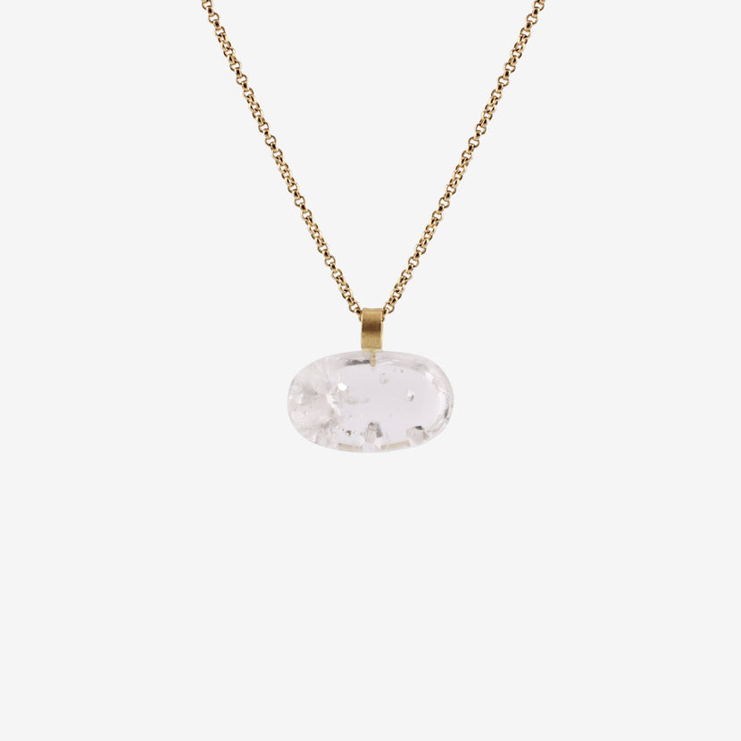 ROSANNE PUGLIESE 22K & OVAL PHANTOM QUARTZ EAST/WEST PENDANT, 41CT