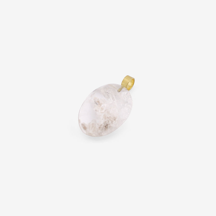 ROSANNE PUGLIESE 22K & OVAL PHANTOM QUARTZ NORTH/SOUTH PENDANT, 48CT