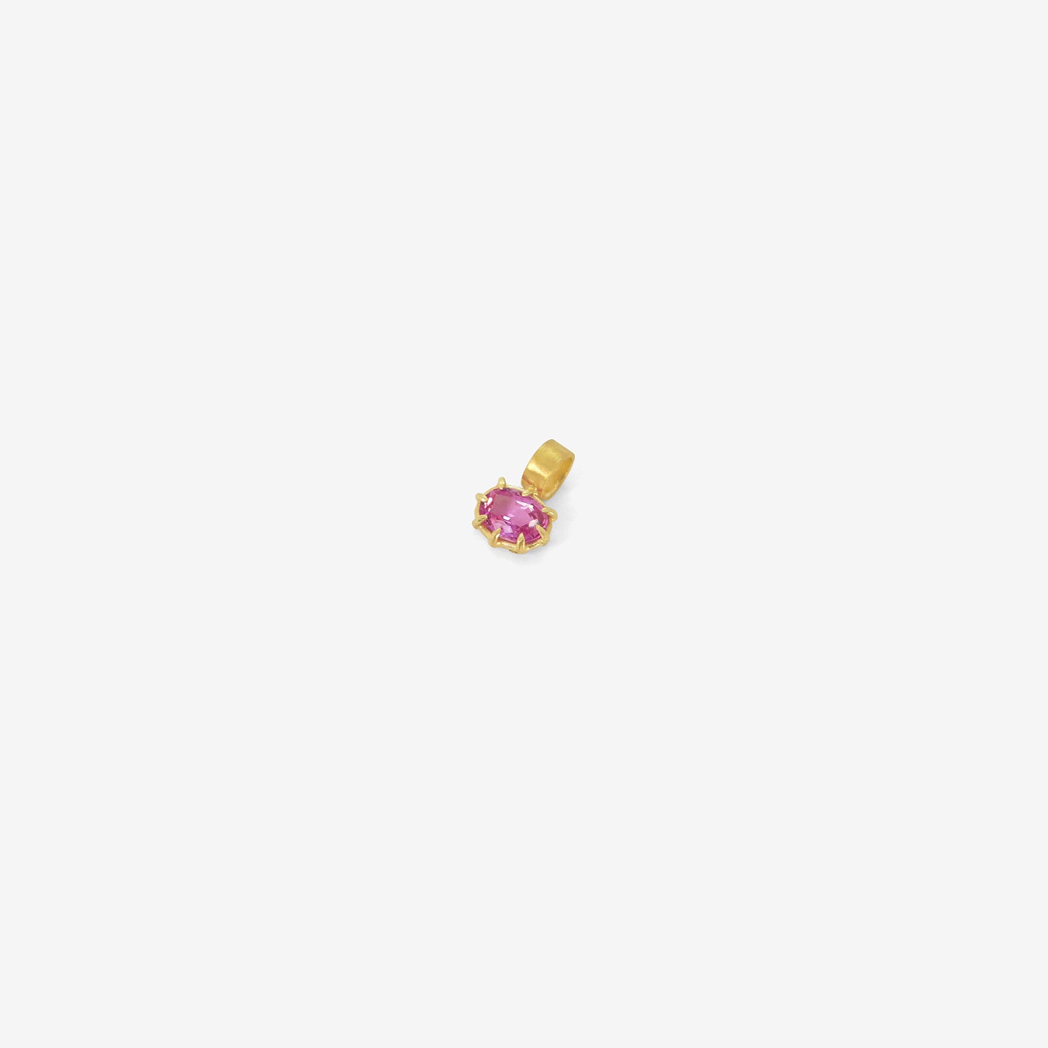 ROSANNE PUGLIESE 22K & OVAL FACETED PINK SAPPHIRE PENDANT, 1.12CT