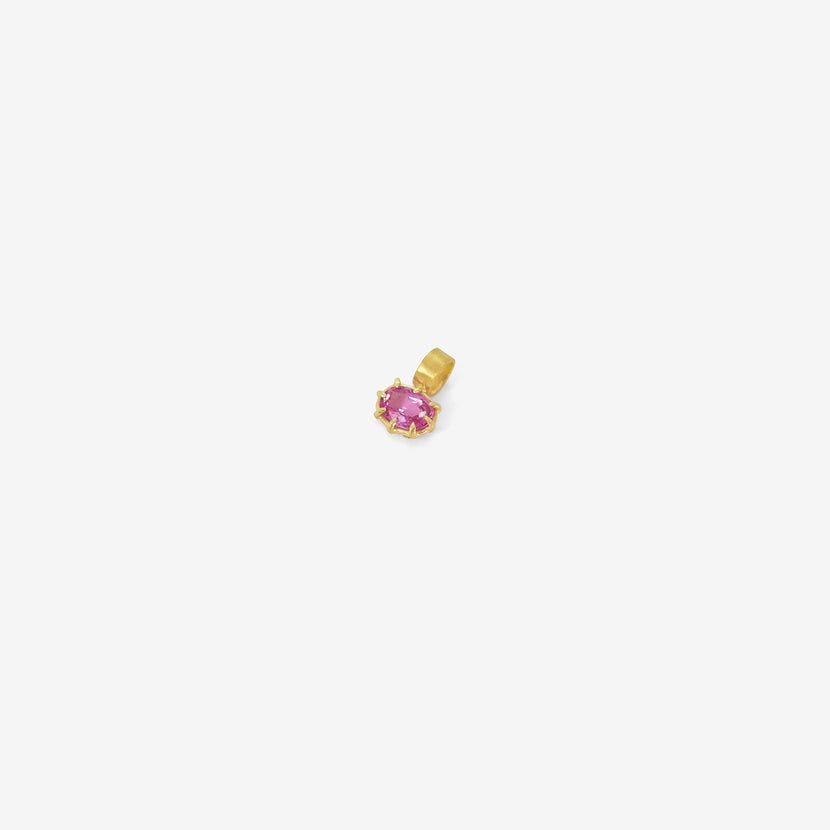 ROSANNE PUGLIESE 22K & OVAL FACETED PINK SAPPHIRE PENDANT, 1.12CT