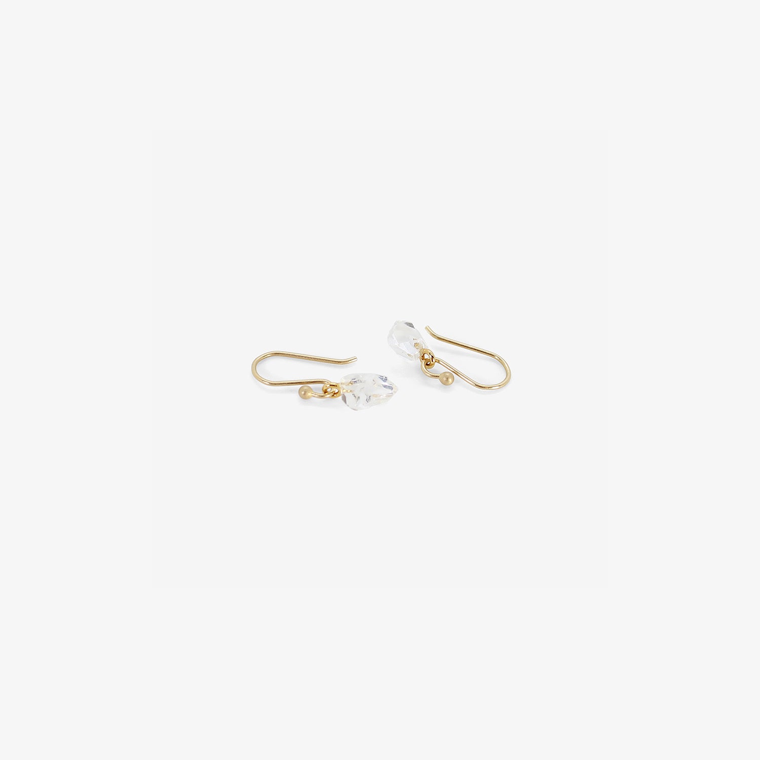 TED MUEHLING 14K & SMALL HERKIMER DIAMOND EARRINGS