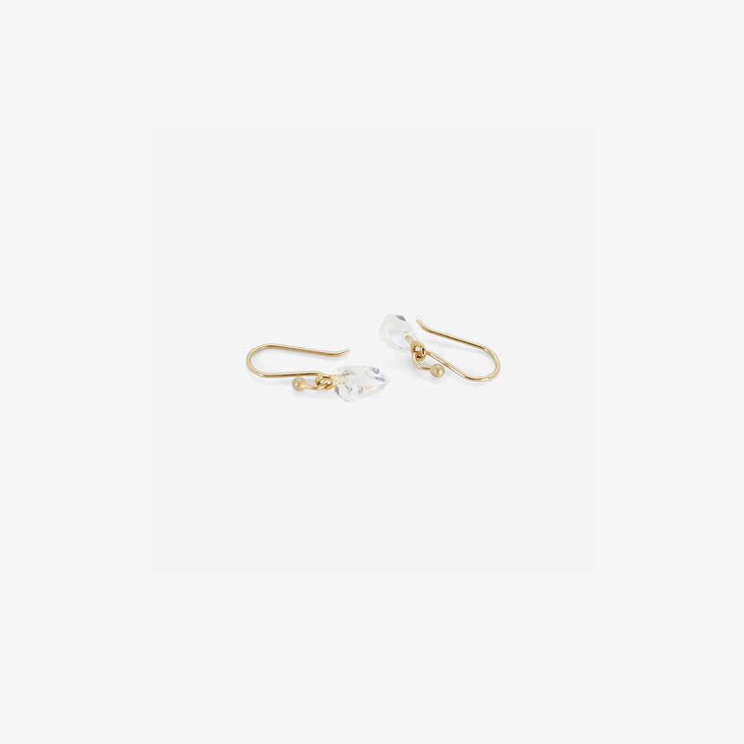 TED MUEHLING 14K & SMALL HERKIMER DIAMOND EARRINGS