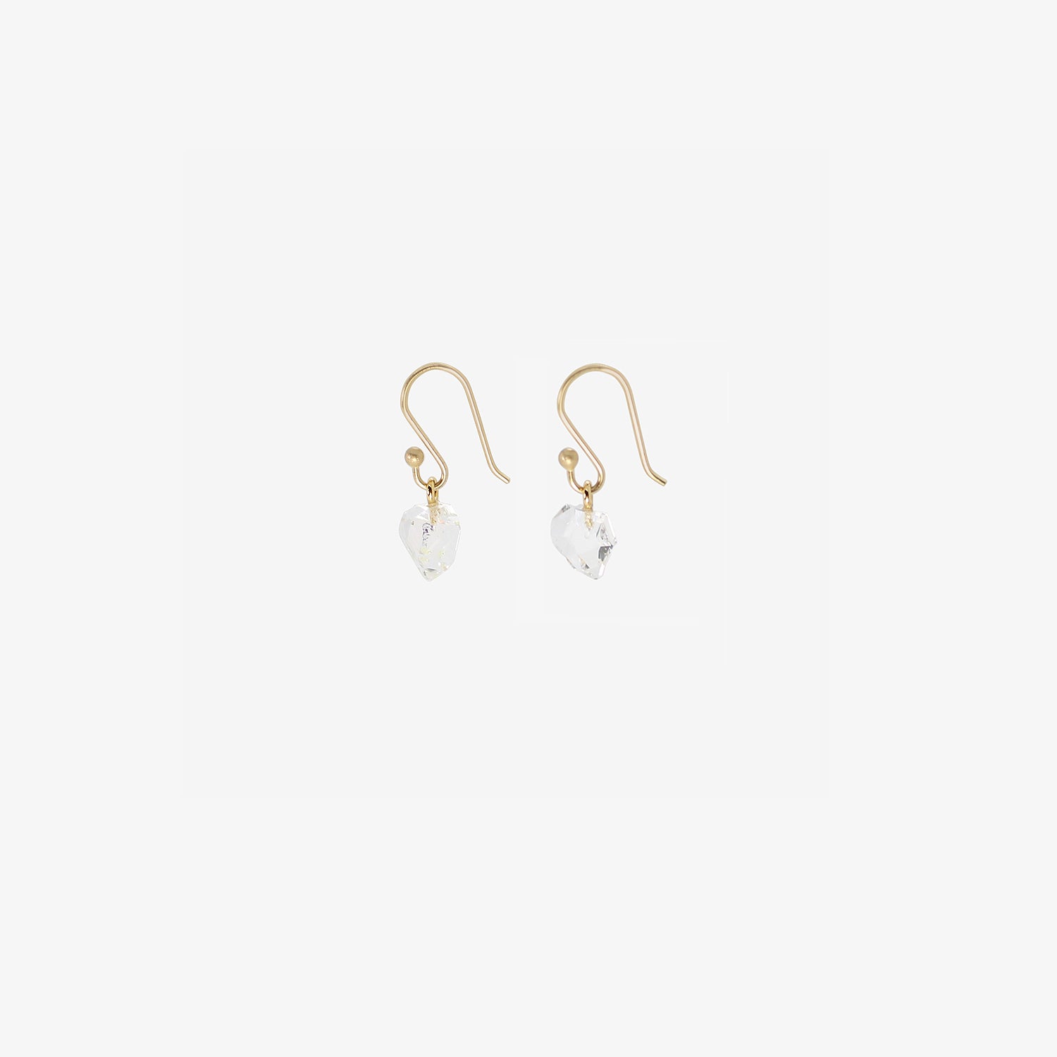 TED MUEHLING 14K & SMALL HERKIMER DIAMOND EARRINGS