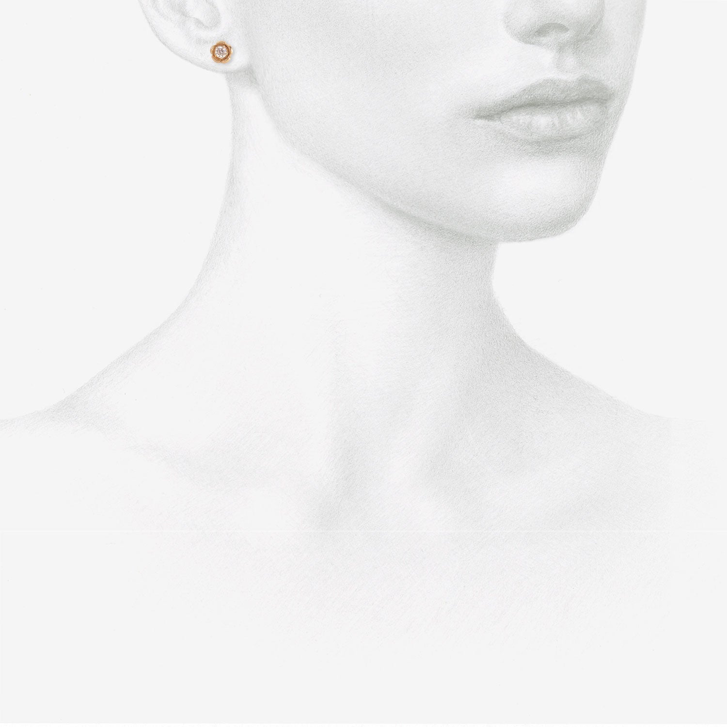 NICOLE LANDAW 14K & DIAMOND ENCASED FLOWER STUDS, .26CT
