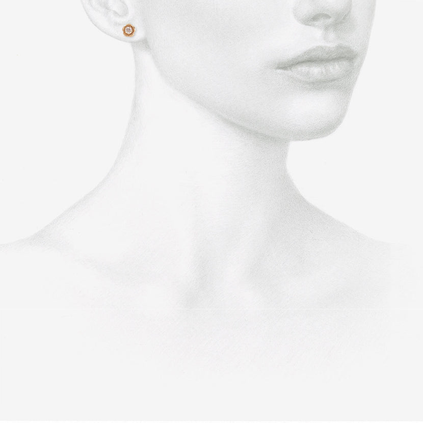 NICOLE LANDAW 14K & DIAMOND ENCASED FLOWER STUDS, .26CT