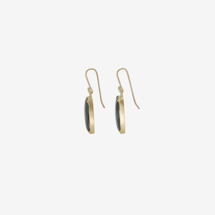 GABRIELLA KISS 18K & CUSHION-SHAPED BLUE TOPAZ OVER HEMATITE EARRINGS