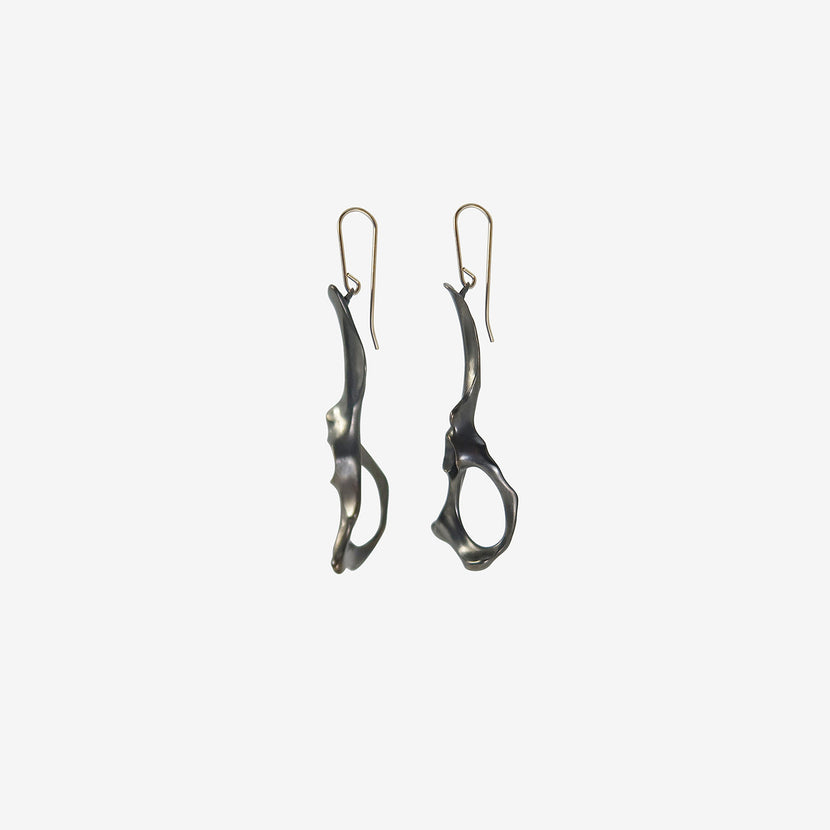 GABRIELLA KISS OXIDIZED BRONZE PELVIS EARRINGS