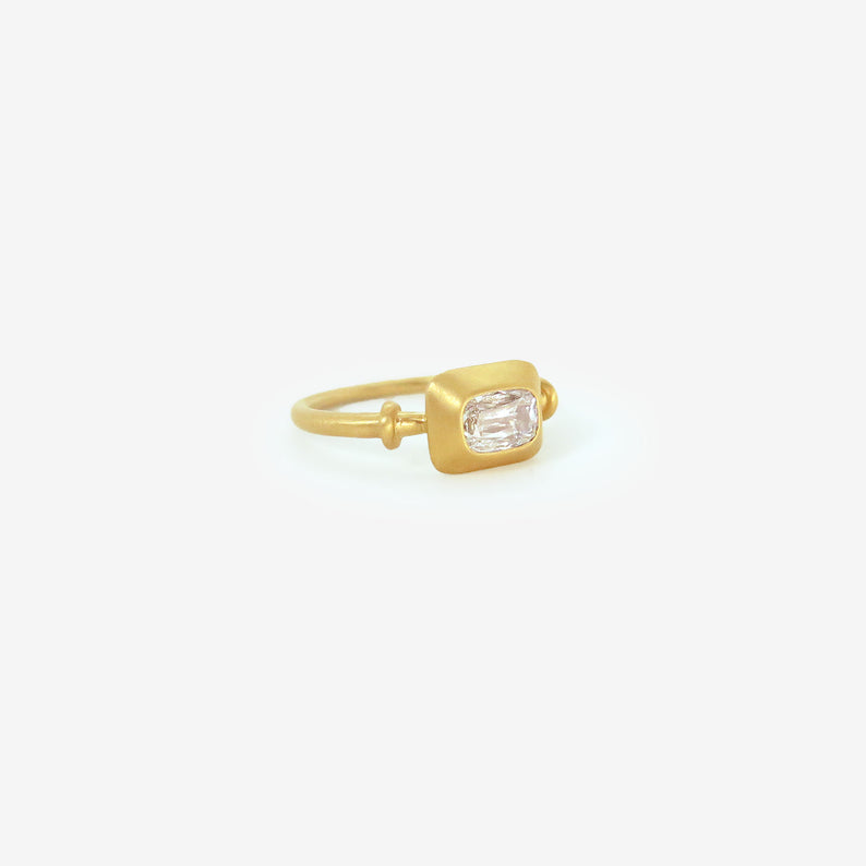 PROUNIS 22K & CUSHION-CUT DIAMOND SMALL CAPSA RING, .55CT