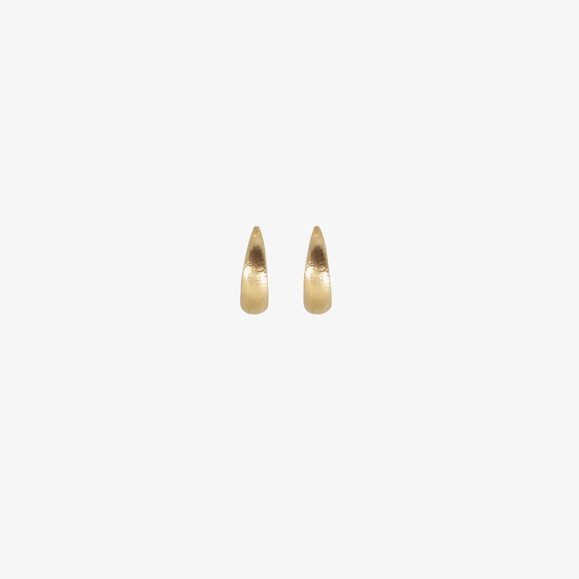 NICOLE LANDAW 14K SMALL GRADUATED HEWN HOOP