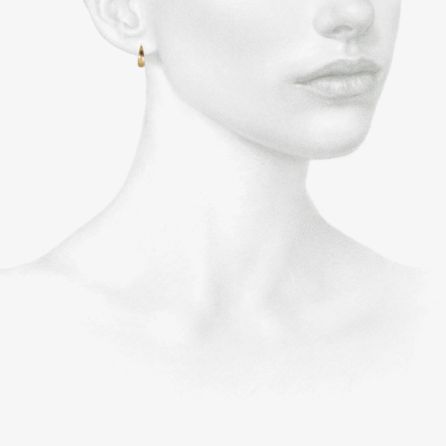 NICOLE LANDAW 14K SMALL GRADUATED HEWN HOOP