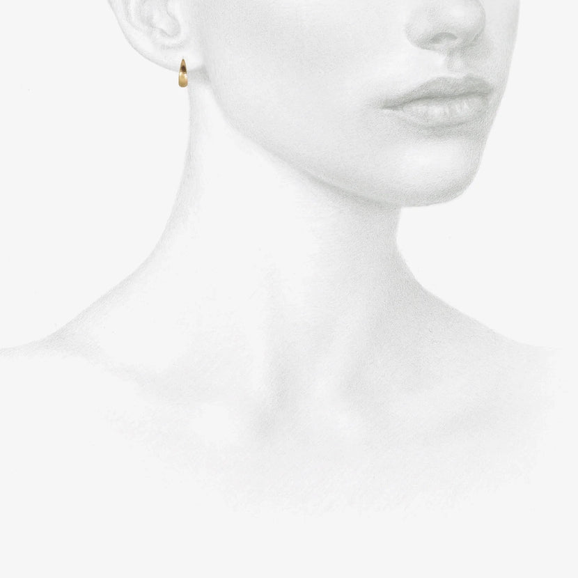 NICOLE LANDAW 14K SMALL GRADUATED HEWN HOOP