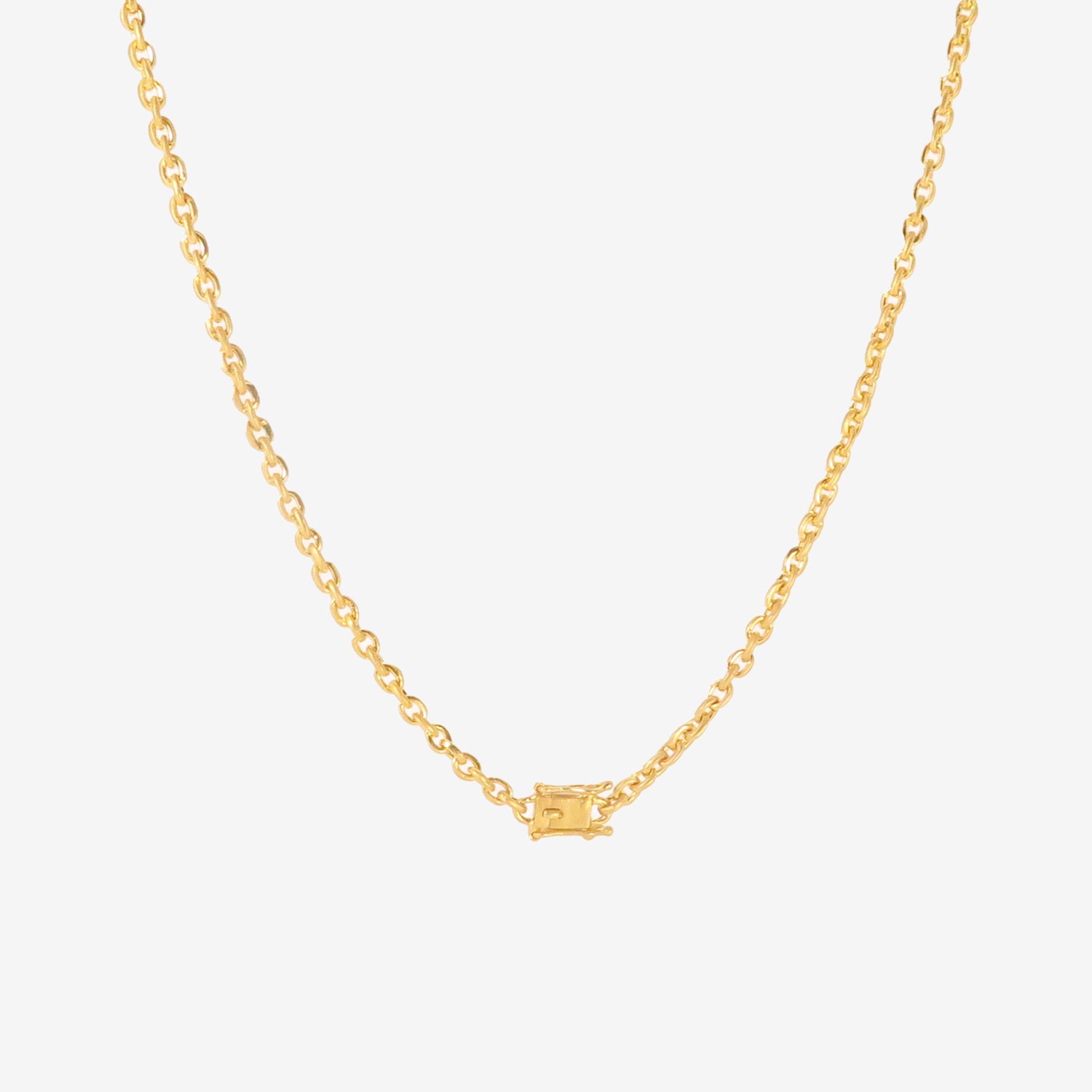DARIUS 18K FAIRY CHAIN WITH PEAR-SHAPED PINK SAPPHIRE & TWO PEAR-SHAPED ANTIQUE DIAMONDS