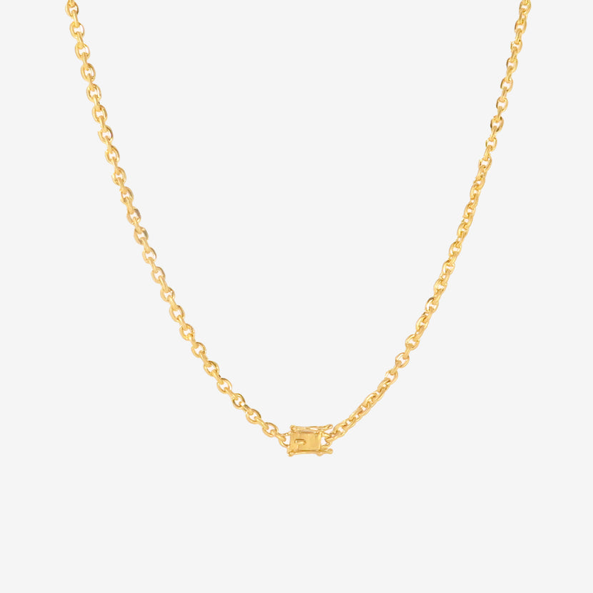DARIUS 18K FAIRY CHAIN WITH PEAR-SHAPED PINK SAPPHIRE & TWO PEAR-SHAPED ANTIQUE DIAMONDS