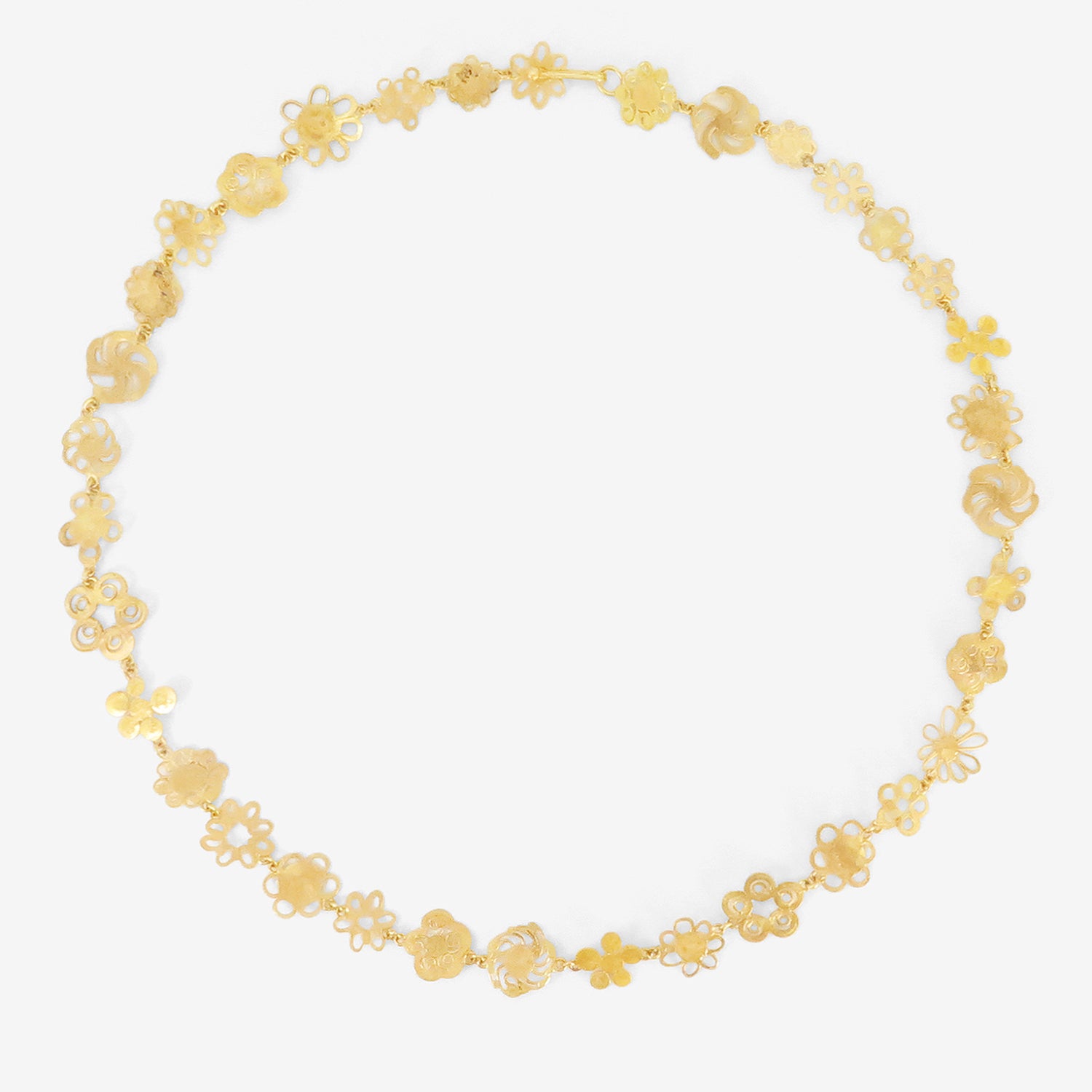 JUDY GEIB 18K SMALL FLOWERY CHAIN NECKLACE