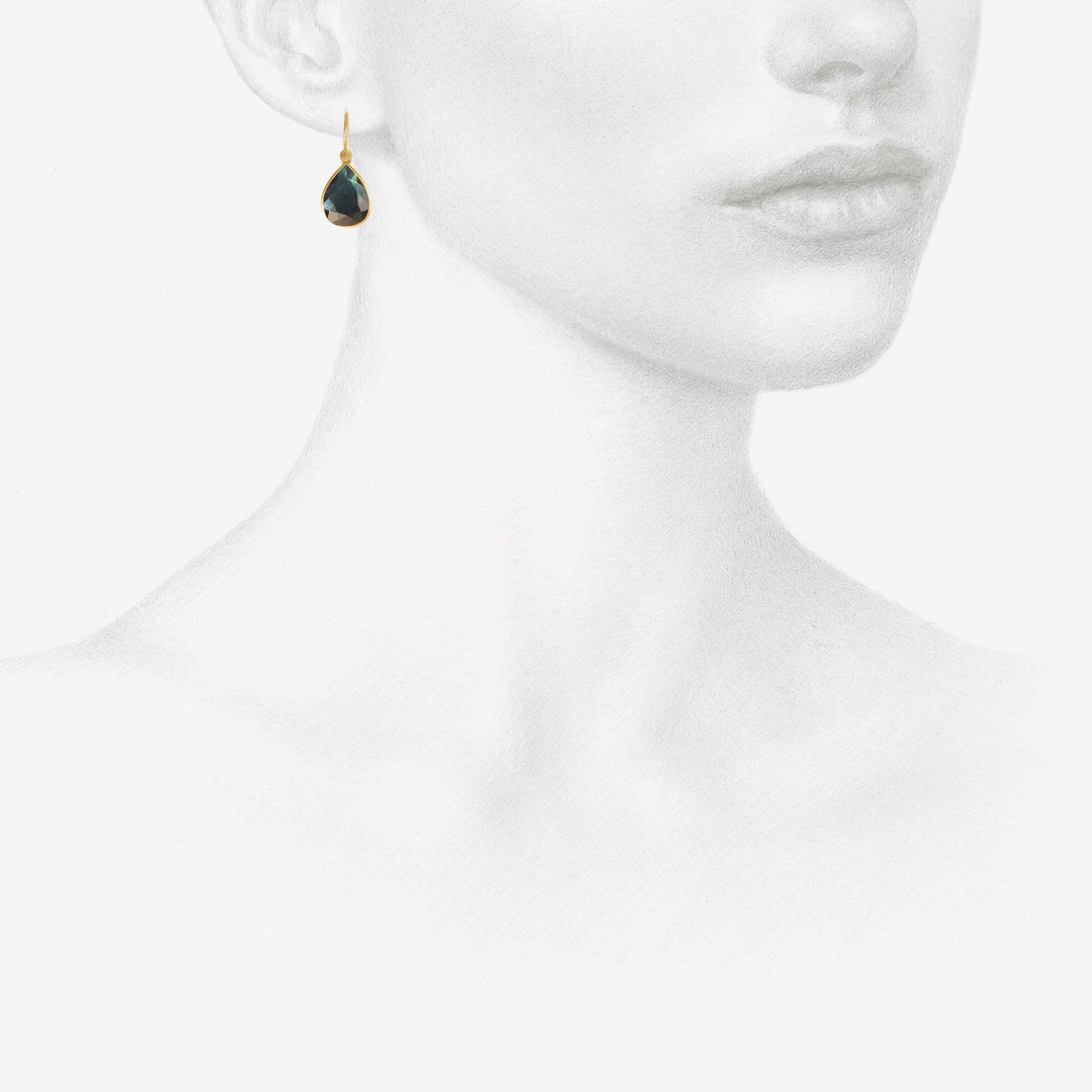 LOLA BROOKS 18K & BLUE GREEN TOURMALINE TEARDROP EARRINGS, 6.42CT