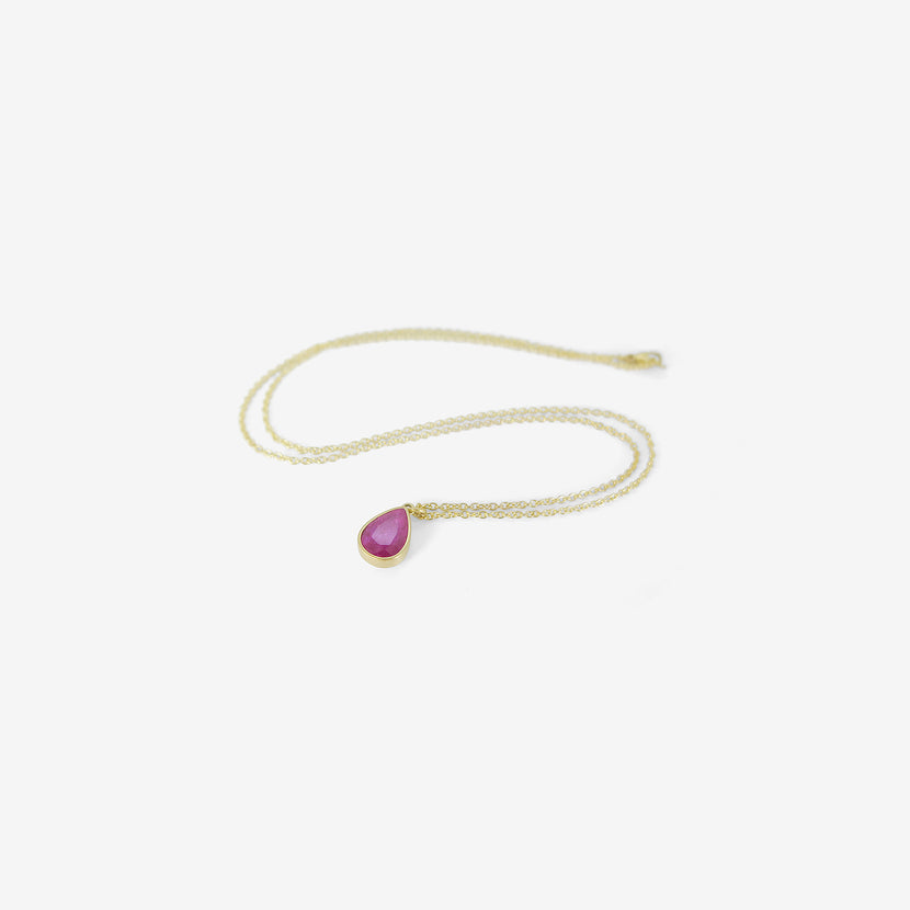 LOLA BROOKS 18K & RUBY TEARDROP PENDANT, 1.77CT